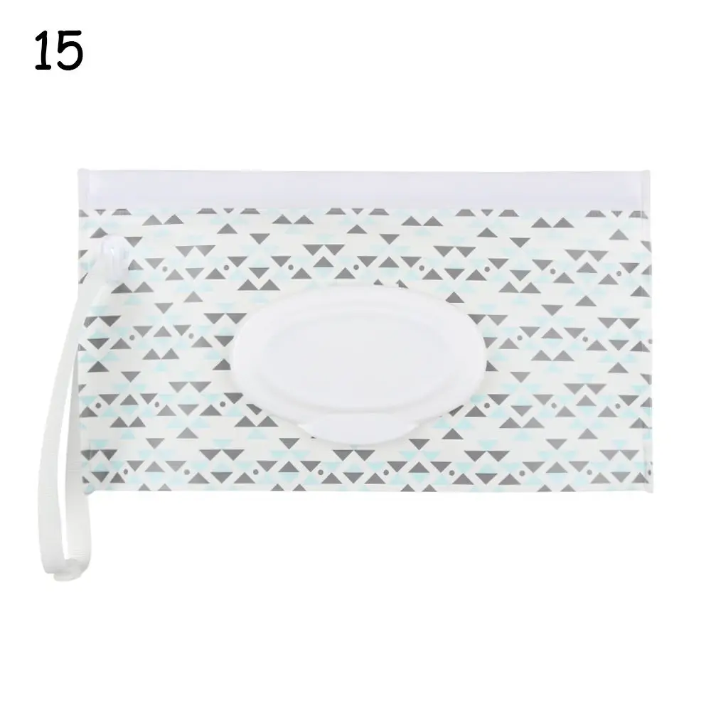 1pcs Fashion Cute Carrying Case Flip Cover Portable Snap-Strap Tissue Box Wet Wipes Bag Stroller Accessories Cosmetic Pouch