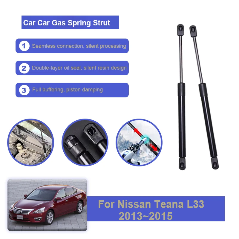 Car Front Hydraulic Rods For Nissan Teana L33 2013 2014 2015 Gas Spring Strut Front Hood Shock Bars Supportings Auto Accessories