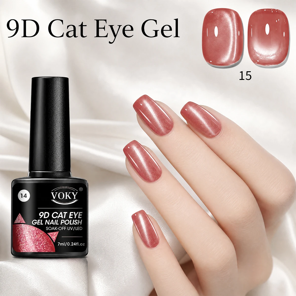 Single Bottle, Luxurious Crystal Cat Eye Uv Gel Nail Polish, Lasts for 28 Days, Anti-Peeling, Magnetic Nail Gel, Ruby Red Glitter Nail Color, Specially Designed for Nail Salons