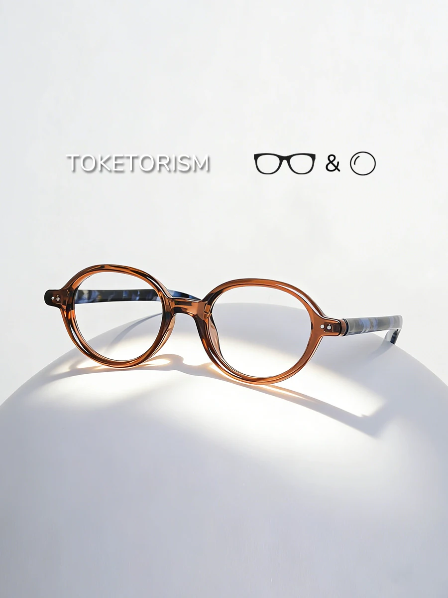 

Toketorism Oval Retro Eyeglasses Frame Men's Reading Glasses Myopia Hyperopia Eyewear For Women