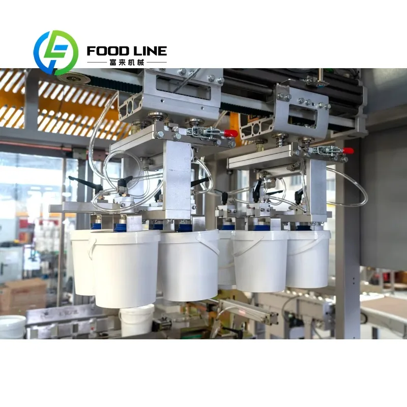 Customized Barrel Packing Machine Automatic Sheet Dispenser Palletizer for Poly Barrel Bucket Bottle Cans