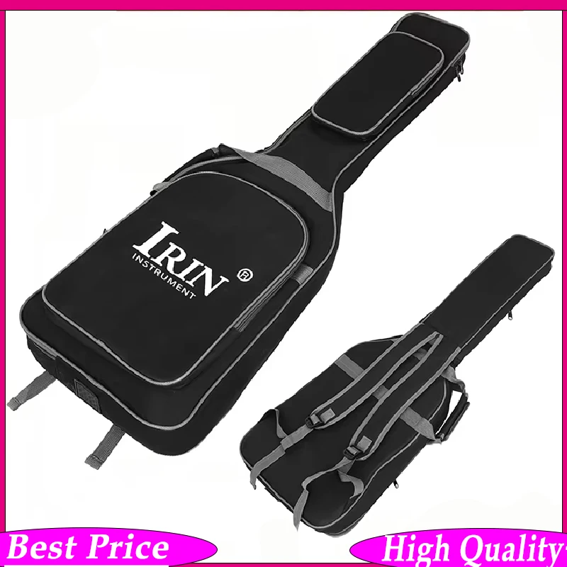 

Чехол для электрогитары IRIN из оксфордской ткани толщиной 10 мм - с мягкой подкладкой из жемчужного хлопка, водонепроницаемый, с двойными плечевыми ремнями