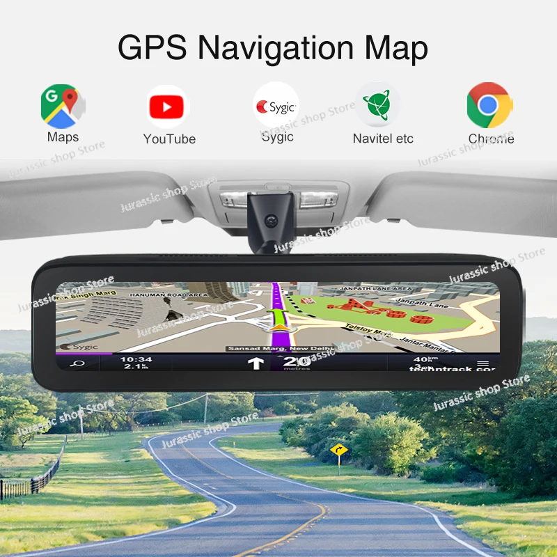 T88 4G Android 10 Car DVR 4 Channel Lens Car Camera Video Recorder HD Rearview Mirror Dash Cam Auto registrar GPS NAVI dashcam