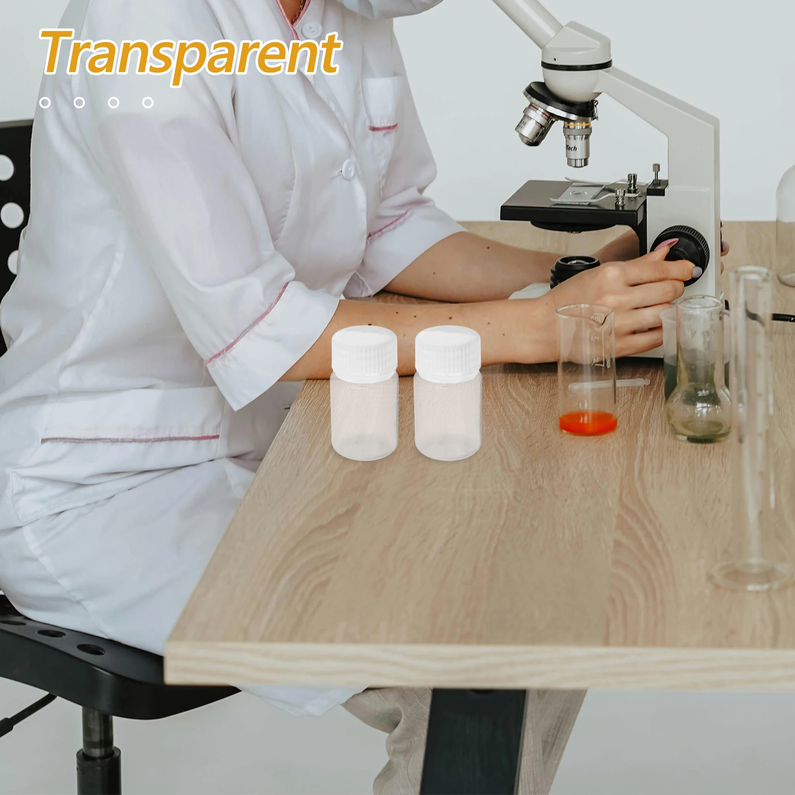 

6pcs Reagent Bottles Sample Containers Transparent PP Plastic Lab Storage Bottles Leak Proof High Temp Resistant Light