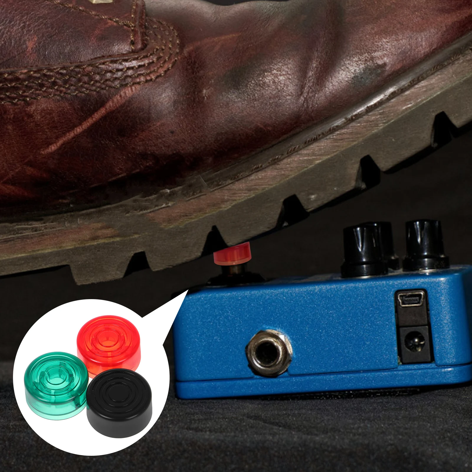 

Electric Guitar Pedal Cap Footswitch Button Nail Cover Abs Banjo Accessories Control
