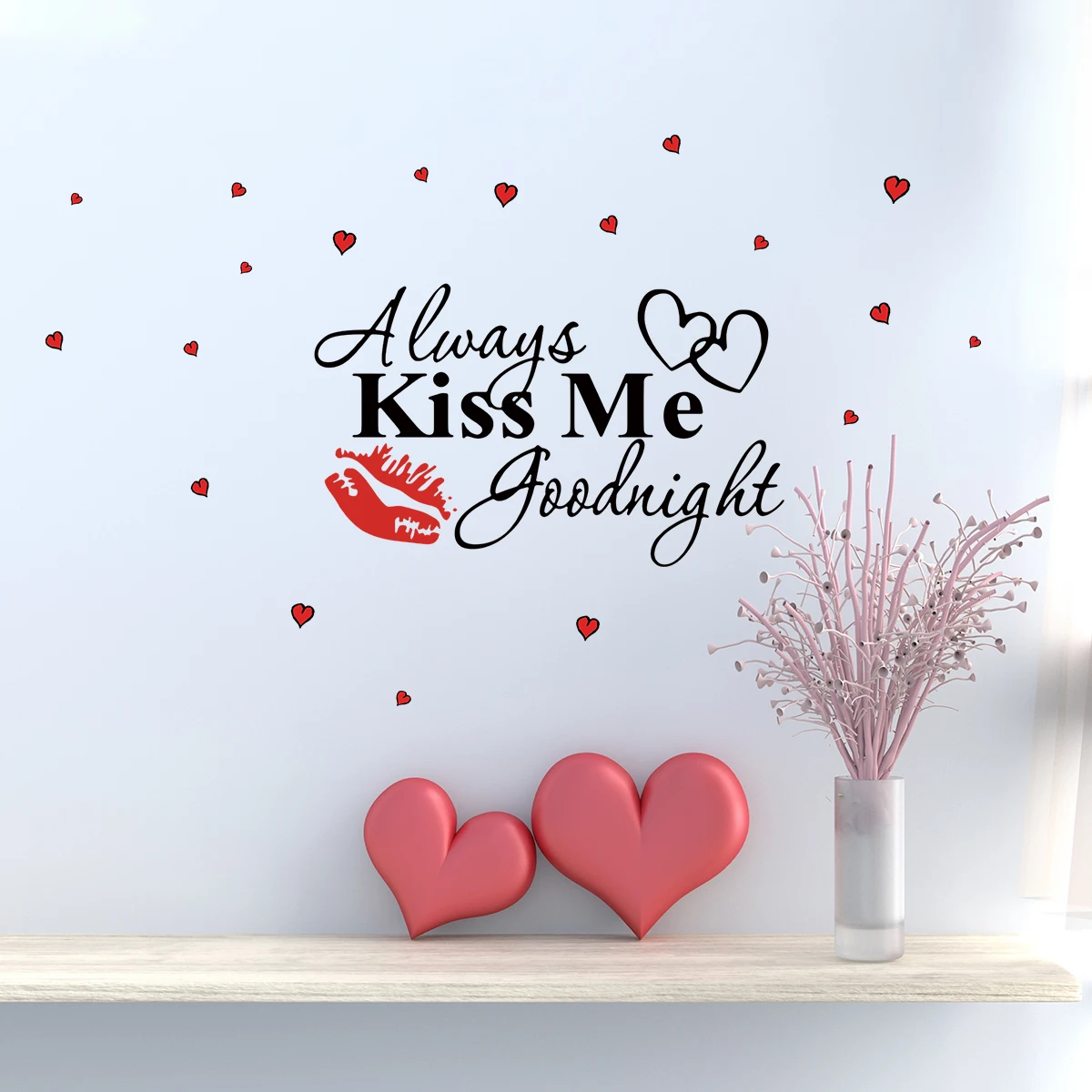 Current Writing Kiss Me Wall Sticker Decoration for Bedroom Girl Sweet Home Decore Living Room Wallpaper DIY Wall Art