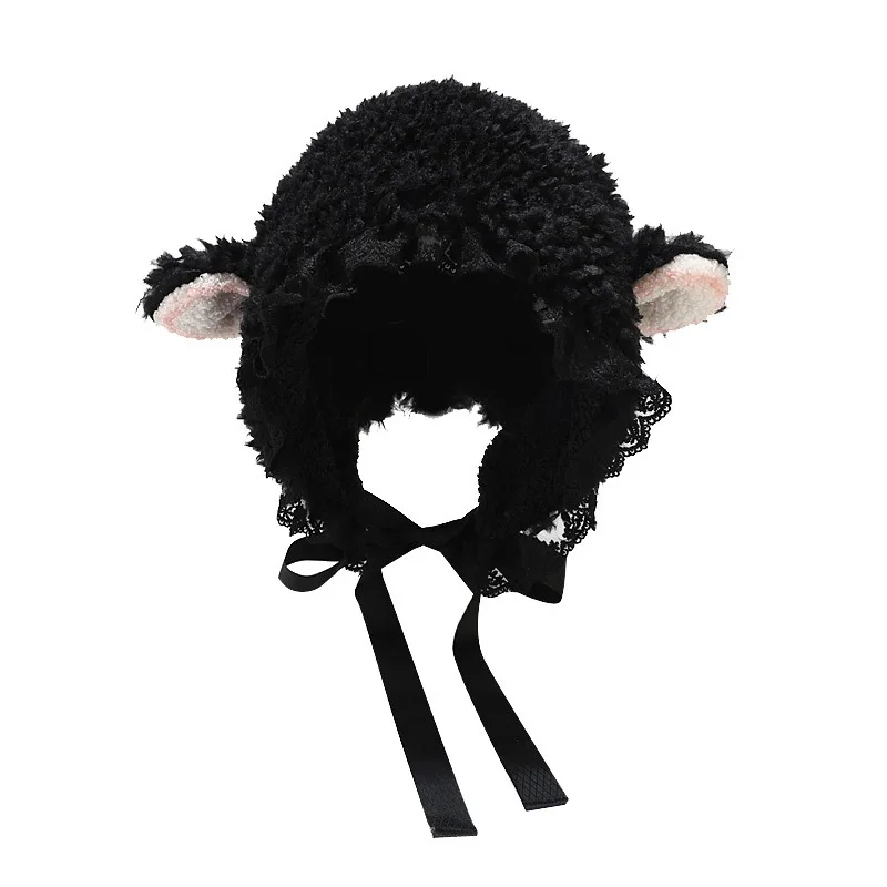 Новинка 2022, осенне-зимняя уличная Панама с ушами, модная кружевная шапка-ушанка, плюшевый ягненок, милая Русская Шапка Новинка 2022, осенне-зимняя уличная Панама с ушами, модная кружевная шапка-ушанка, плюшевый ягненок, милая Русская Шапка