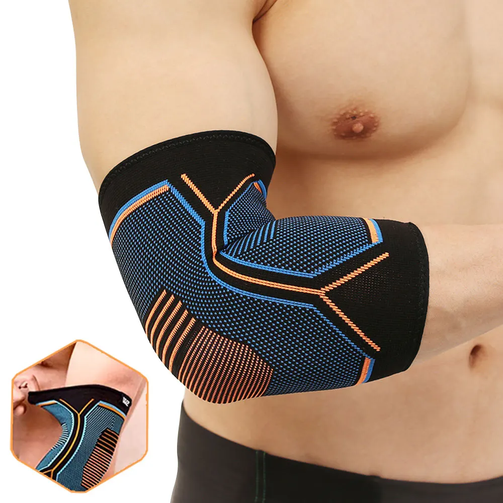 1pc Elbow Compression Sleeves, Tennis and Golfer's Elbow Support, Sport Elbow Brace for Men and Women, Breathable Elastic Blend