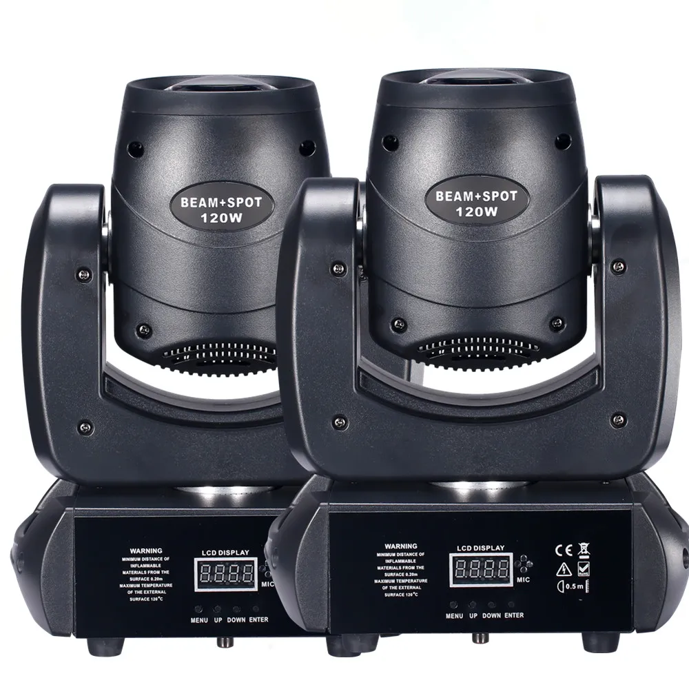 2pcs 120W Mini BEAM SPOT LED Moving Head 8 Gobo 8 Color wheel 8 Face Roto Prism Super Bright Dj Disco Light Stage Light