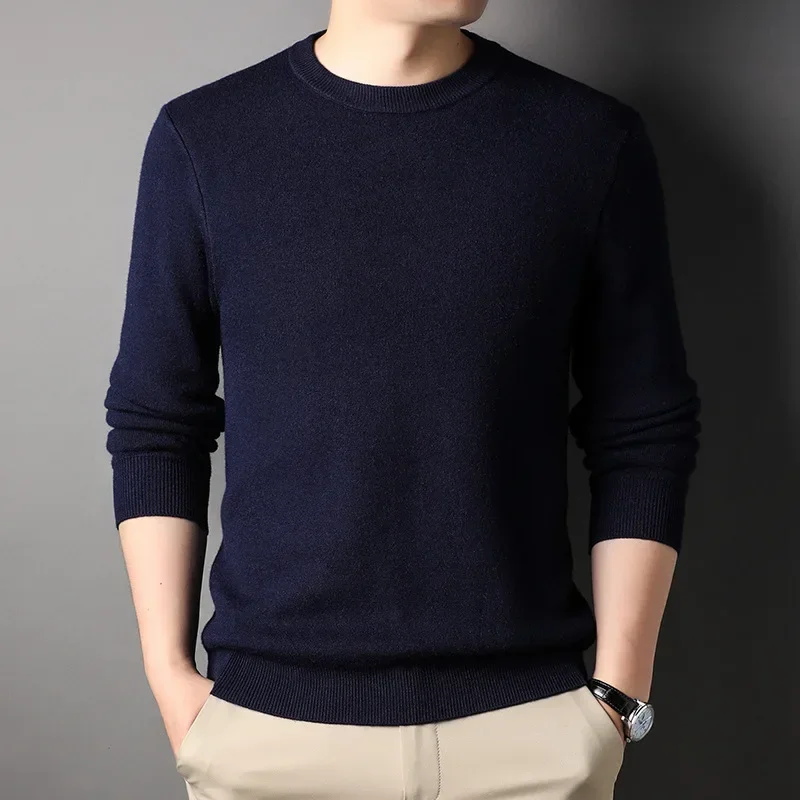 MRMT 2026 Brand Men\'s Sweaters Pure Color Slim Young Men Sweater Round Collar Big Size Pullover for Man Tops Thin Sweater