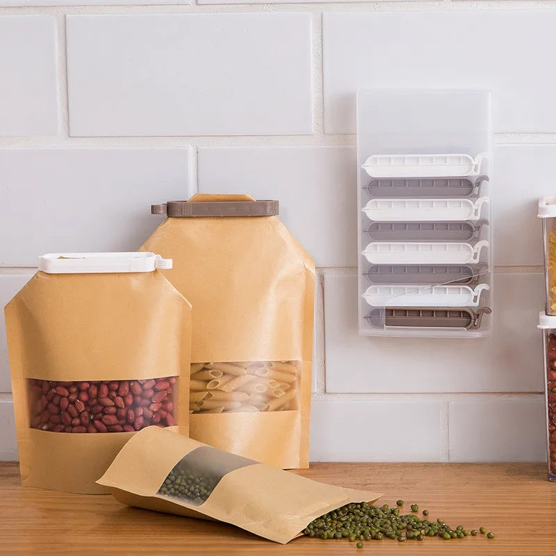 

Wall Mounted Food Sealing Clip Ten Household Food Clips Snack Bags Food Preservation Clips 10pcs