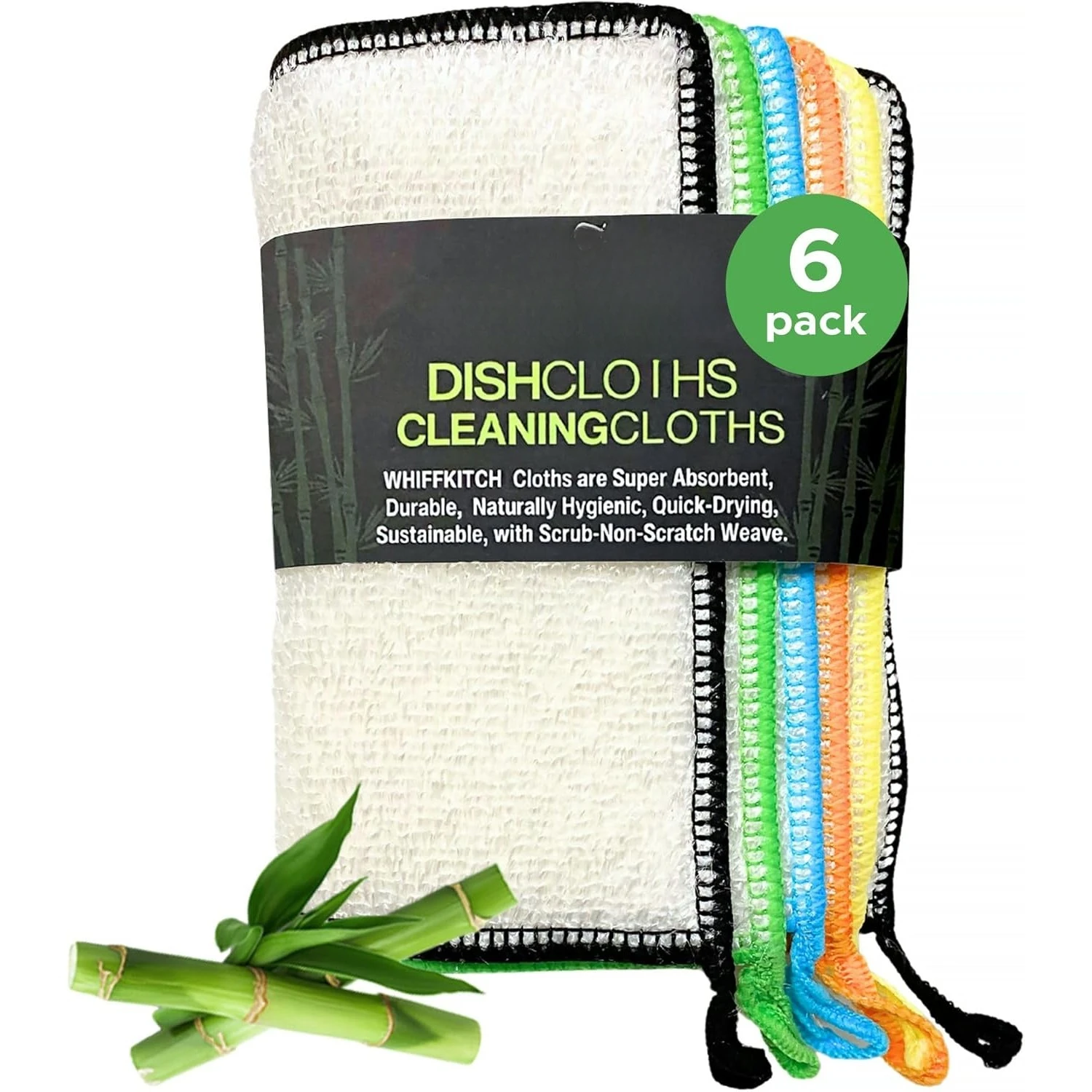 

Kitchen Dish cloths and dish towels - reusable, hygienic, quick-drying, 6x7 inch multicolor, 6 packs