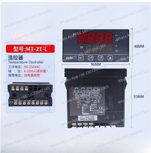 

MT21-L PID+Fuzzy Temperature Controller 100% New Original 96*48*80