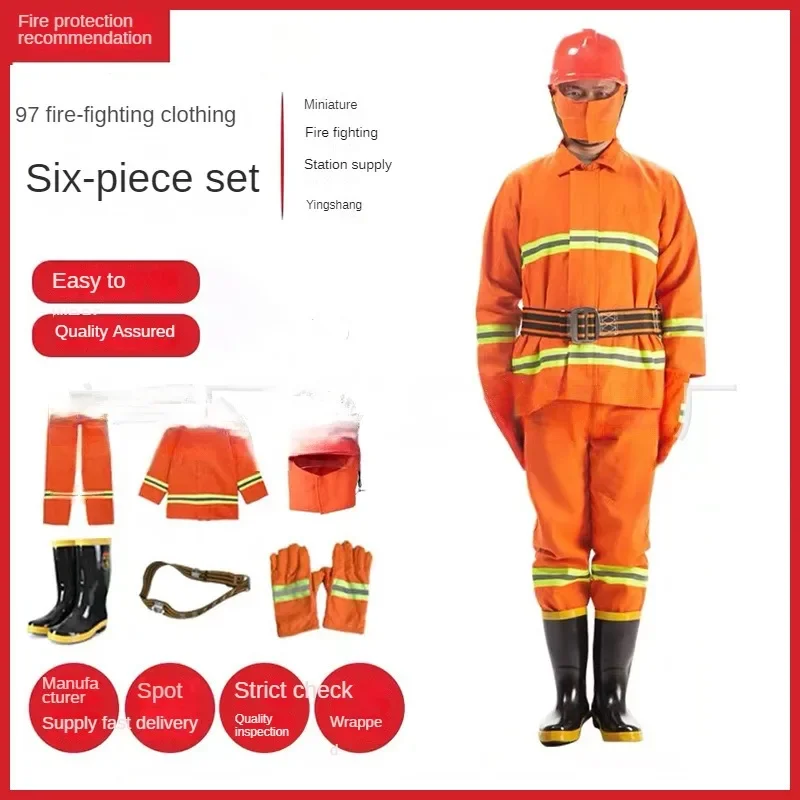 6Pcs High Quality 97 Fire Fighting Suit Fire Fighting Fire Fighting Five Piece Combat Suit 02 Bunker Gear