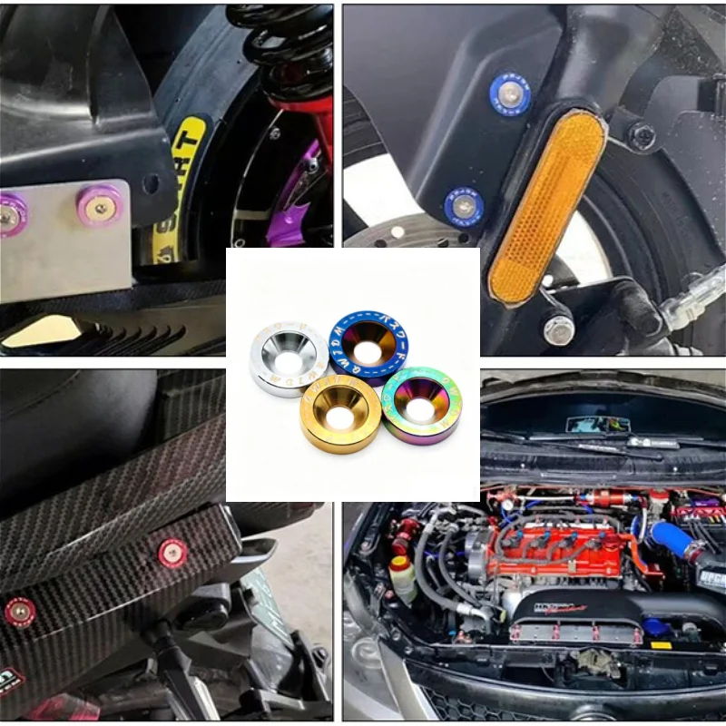 M6 M8 304 Stainless Steel JDM Fender Washers Modification Gasket Bumper Engine License Plate Concave Decor Screw Washer