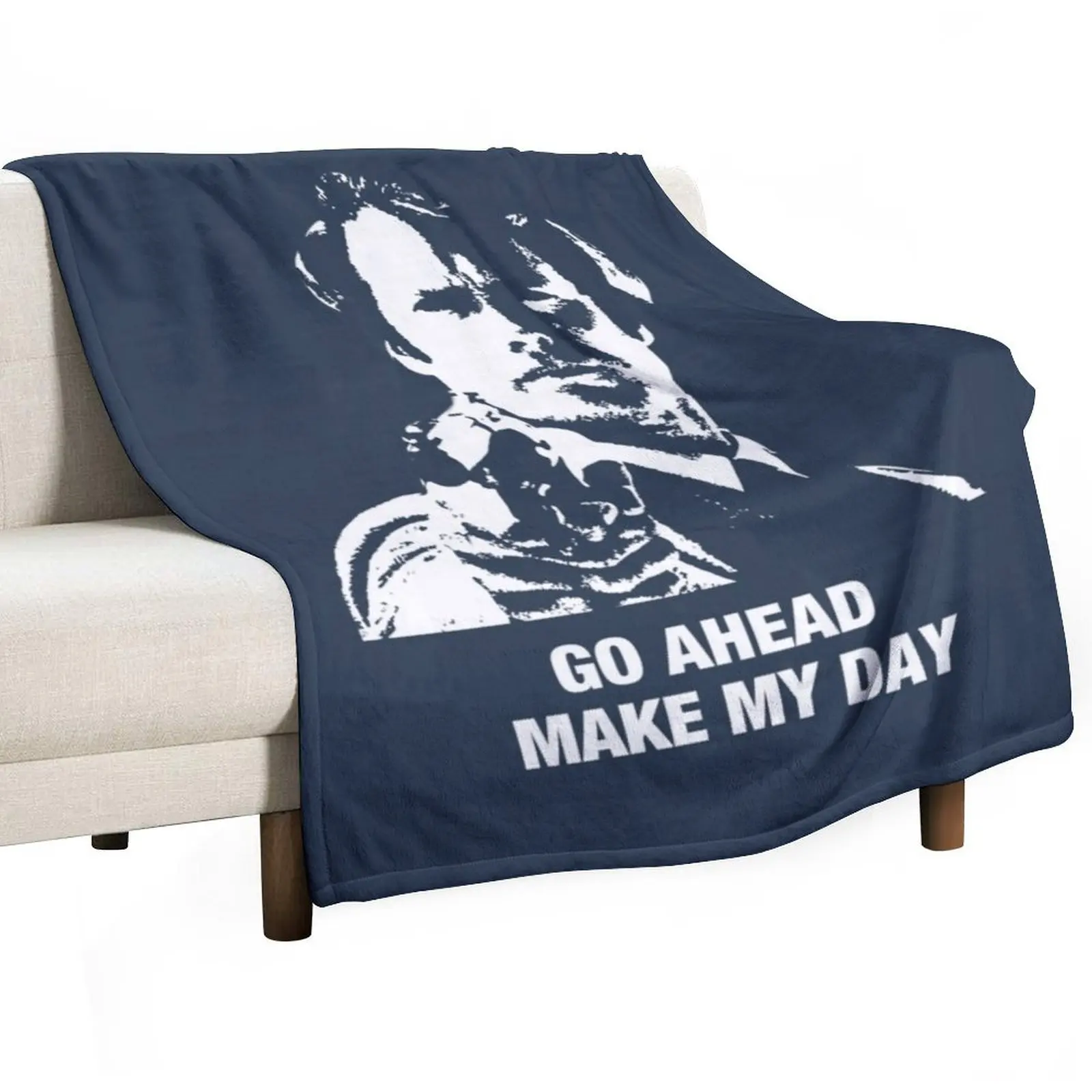 

Go Ahead Make My Day Dirty Harry Clint Eastwood fan gift Black Throw Blanket halloween Warm Blankets