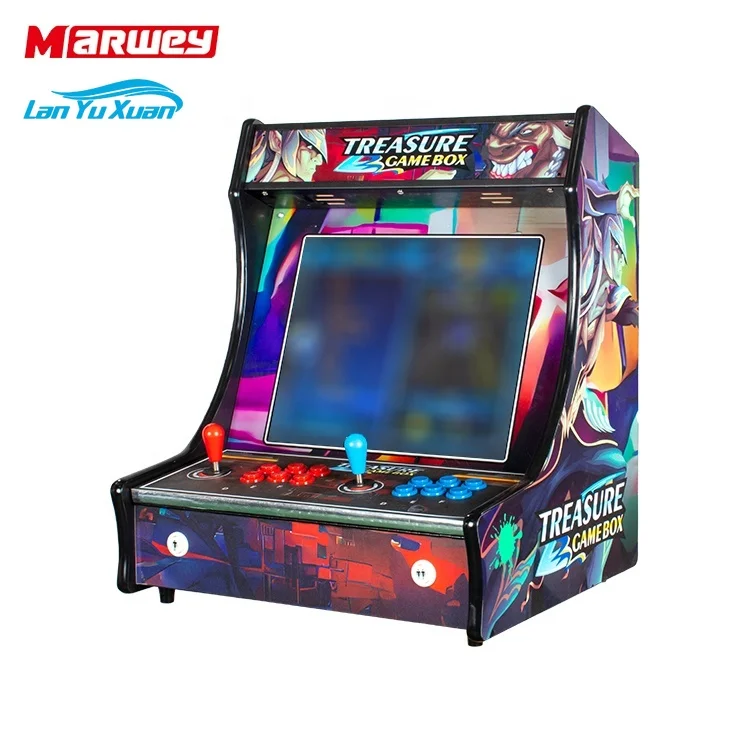 Marwey New Design Mini Tabletop Video Game Machine Multi Game Classic Retro Arcade Cabinet 2 Players Fighting Bartop Machine