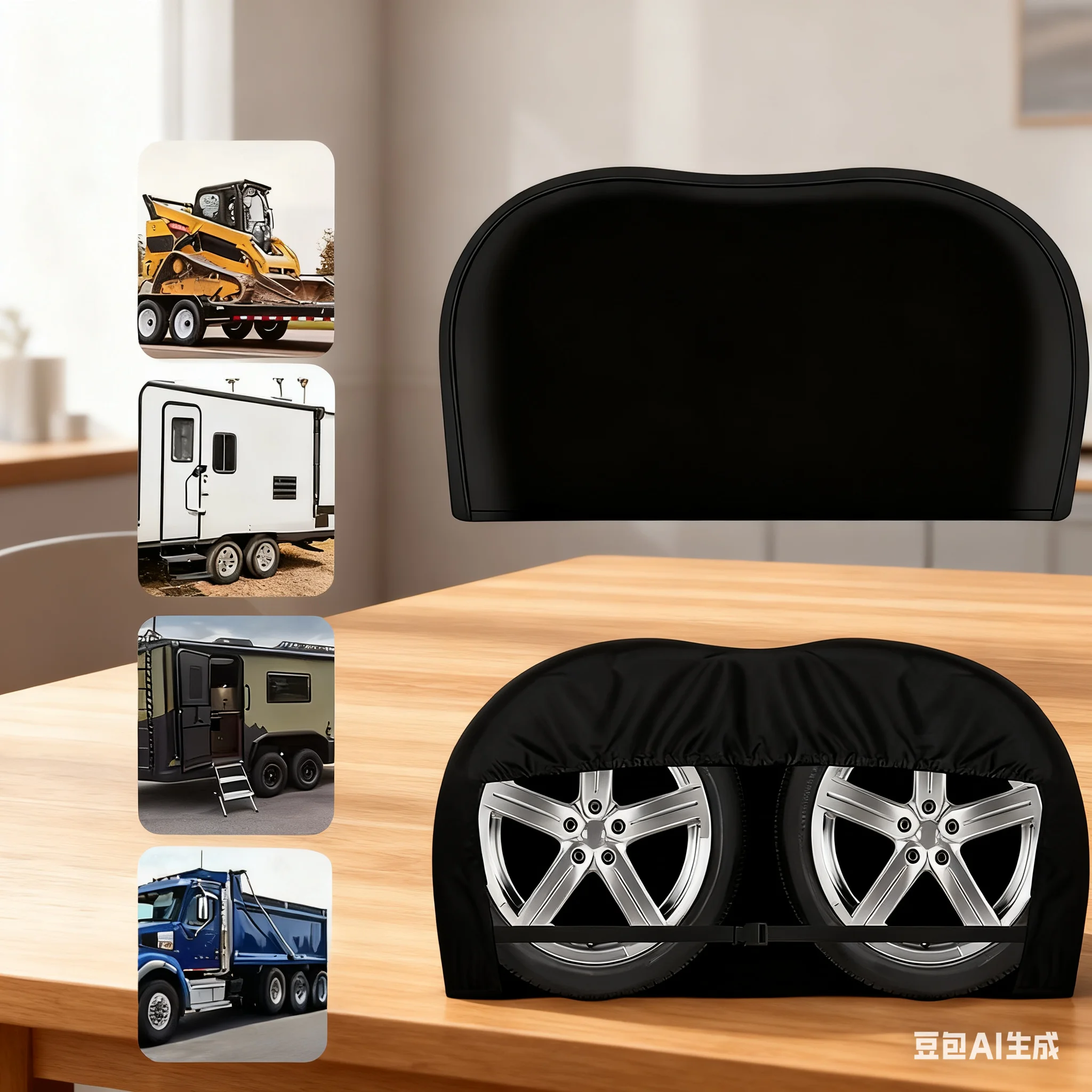 

1PCS 24-26/27-29/30-32inch 420D RV Trailer Tire Covers With Elastic And Buckle Straps Double Axle Waterproof Car Wheel Cover