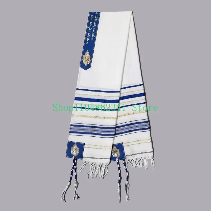 

5asd Breathable Prayers Shawl 60x180cm Tallit for Sacred Occasion and Everyday Worship