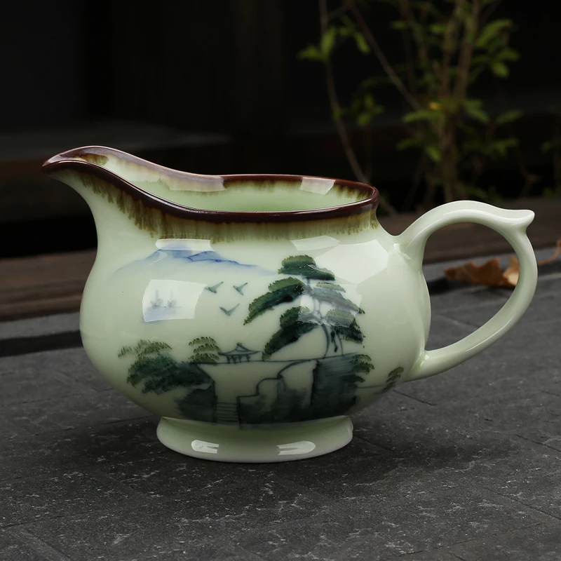 

[GRANDNESS] Hand painted Porcelain Chinese Tea Cup Cha Hai Kung Fu Tea Set Cup of Tea Drinkware Kung Fu Tea Fair Cup 150ml