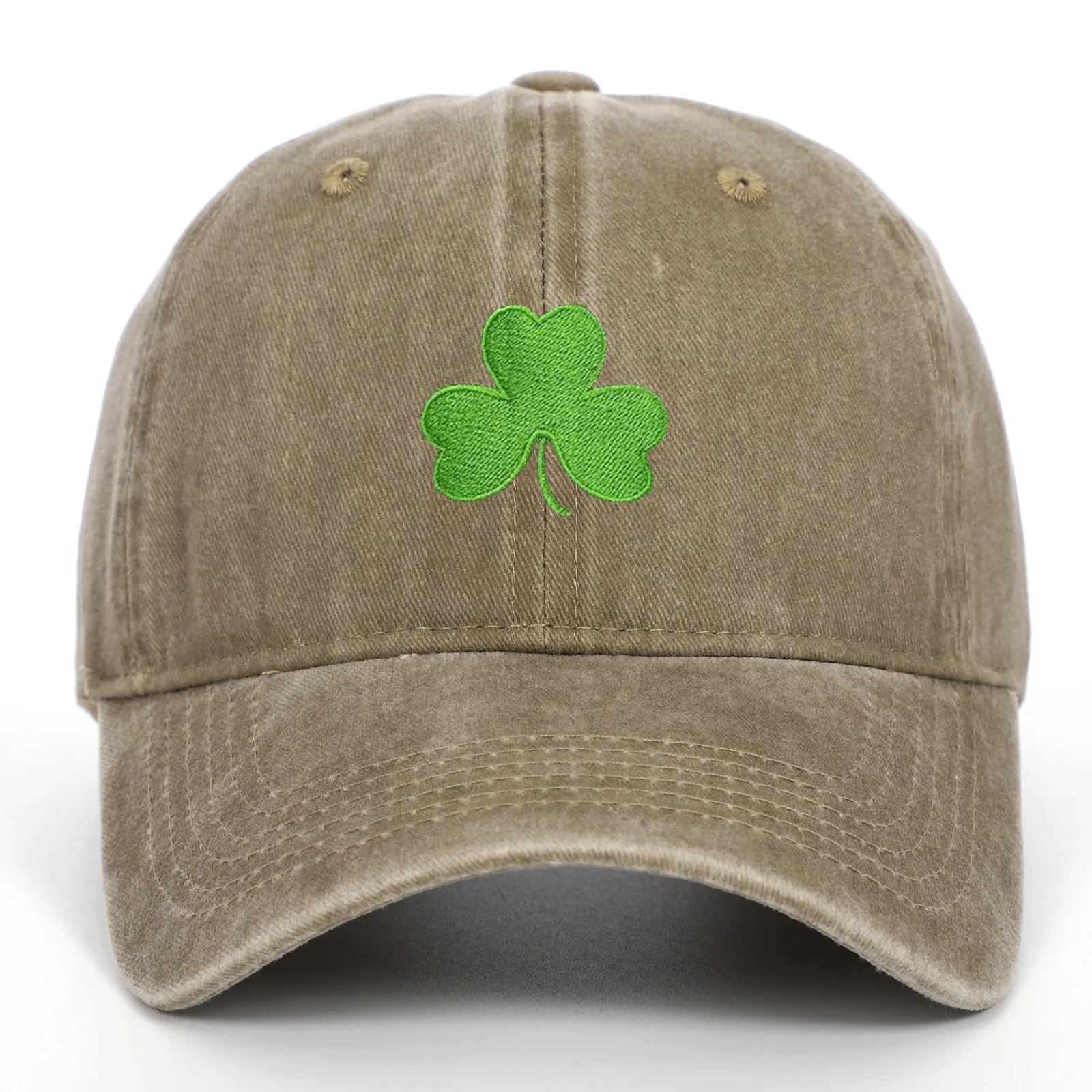 Irland Grüne Baseballkappe, Retro-Klee, bestickte Sonnenschutzhut für Männer und Frauen, trendige Paar-Entenschnabelmütze – Detail 13