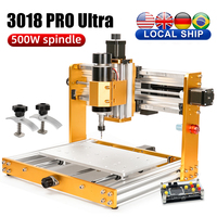 3018 Pro Ultra CNC Router 500W All-Metal Engraver Machine Limit Switch E-Stop with GRBL Offline for Metal,Wood, Acrylic, PCB MDF