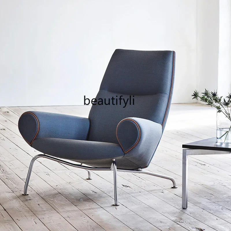 

zqxFurniture Leather Armrest Backrest Chair Nordic Simple Designer Living Room Balcony Single Leisure Couch