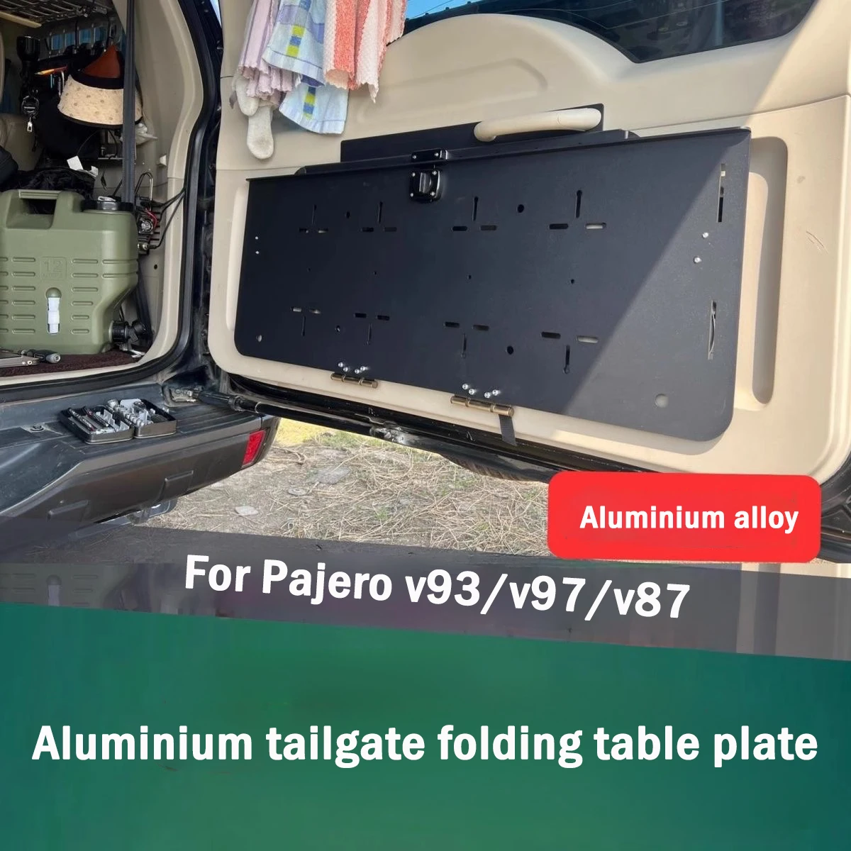 New For 2006~2022 Mitsubishi V93/V97/V87 Montero Shogun Pajero Tailgate Table Rear Door Foldable Table Pajero Rear Cargo Storage