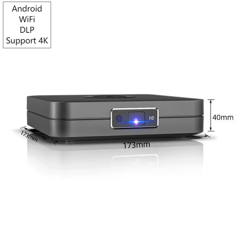 Android 9.0 mini projector K1 DLP LED lamp 350ANSI 2.4G+5G dual-band WiFi BT 5.0 portable smart projectors support 4K 3D