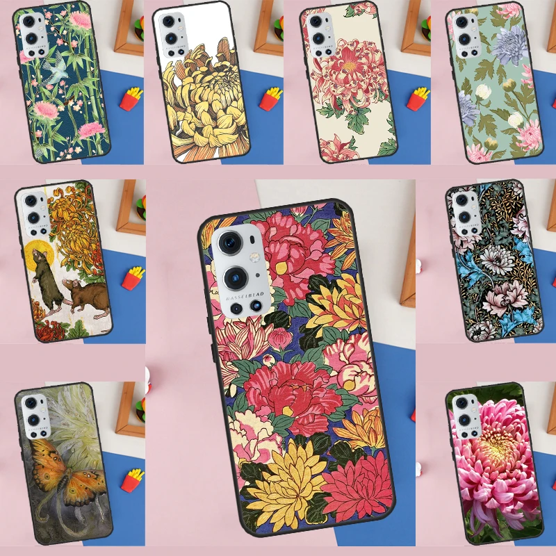 Chrysanthemum Case For OnePlus Nord 2 CE N10 N100 N20 N200 N300 Ace 8T 9R 9RT 10T 8 9 Pro 10 Pro Cover