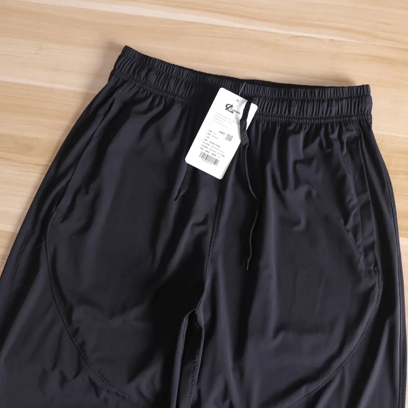 في الهواء الطلق وظيفية النسيج الرجال الصيف سراويل تقليدية كوي جاف تنفس مطاطا مستقيم الساق مريحة الجلد ودية