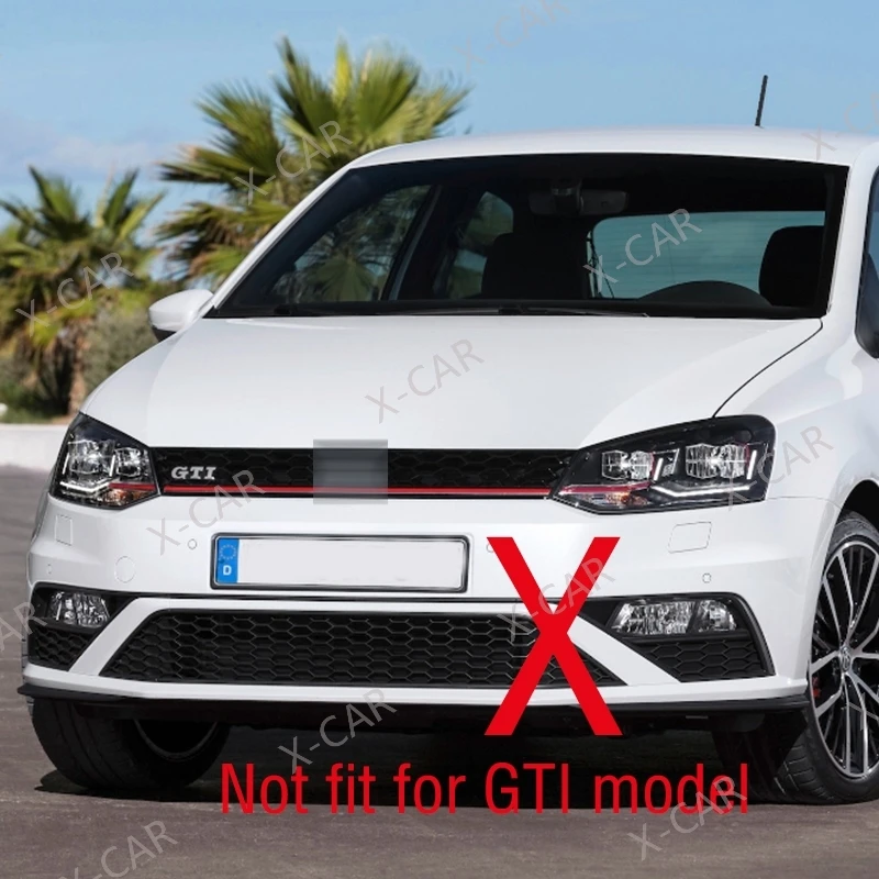 Car Front Bumper DRL Daytime Light Fog Lamp Trim Grille Cover Frame Lid Bezel For VW Polo Hatchback 2014 2015 2016 2017