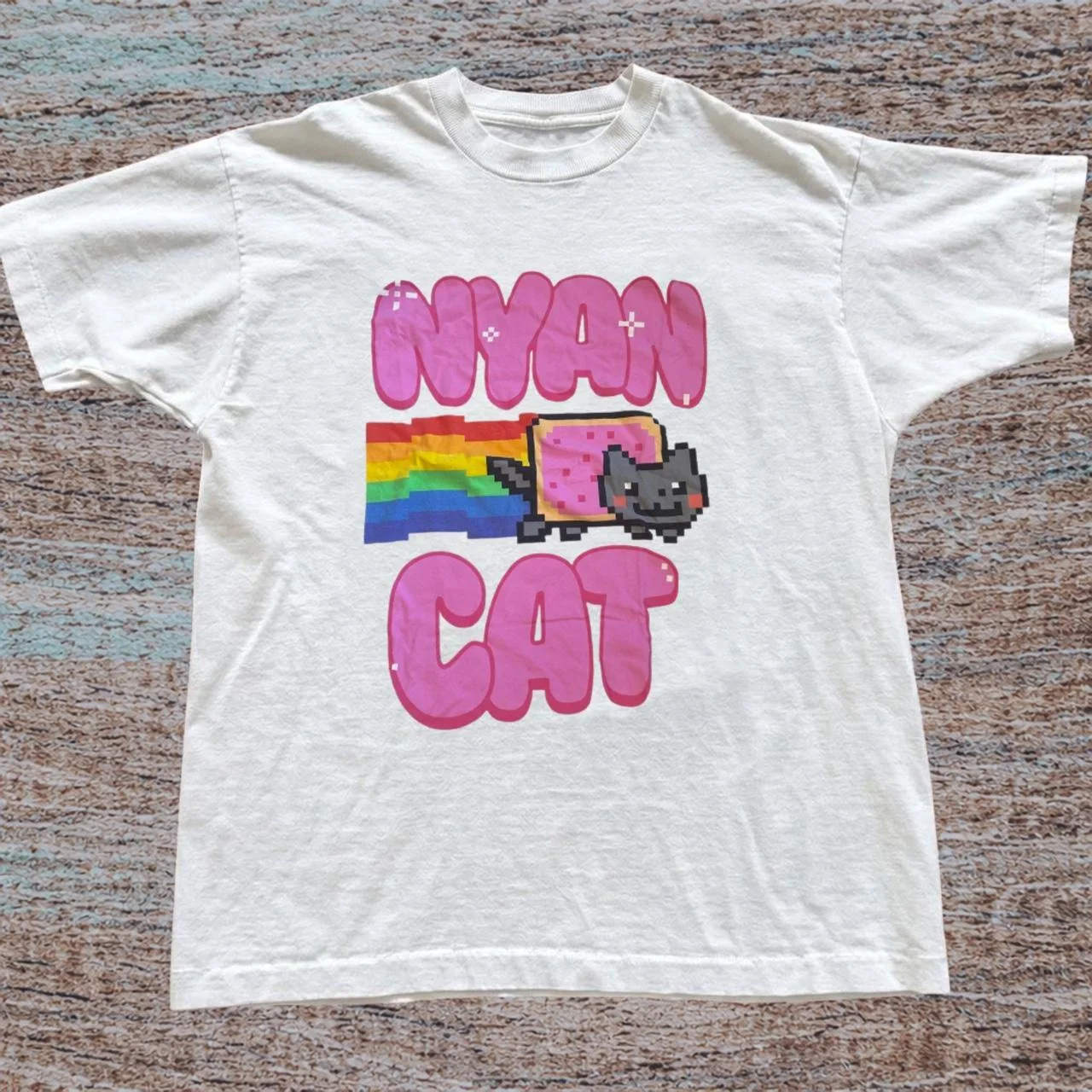 New Arrival: Classic Y2K, 2000s Millennium-era style, cute anime-inspired kitten print T-shirt, “Garbage Rock” loose fit, unisex