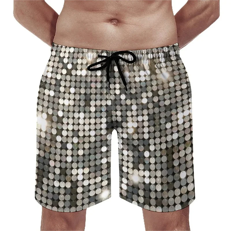 Creative 3d Print Board Shorts Men Sparkles Glitter Pattern Beach Shorts Large Size Swimming Trunks Cool Personality Short Pants