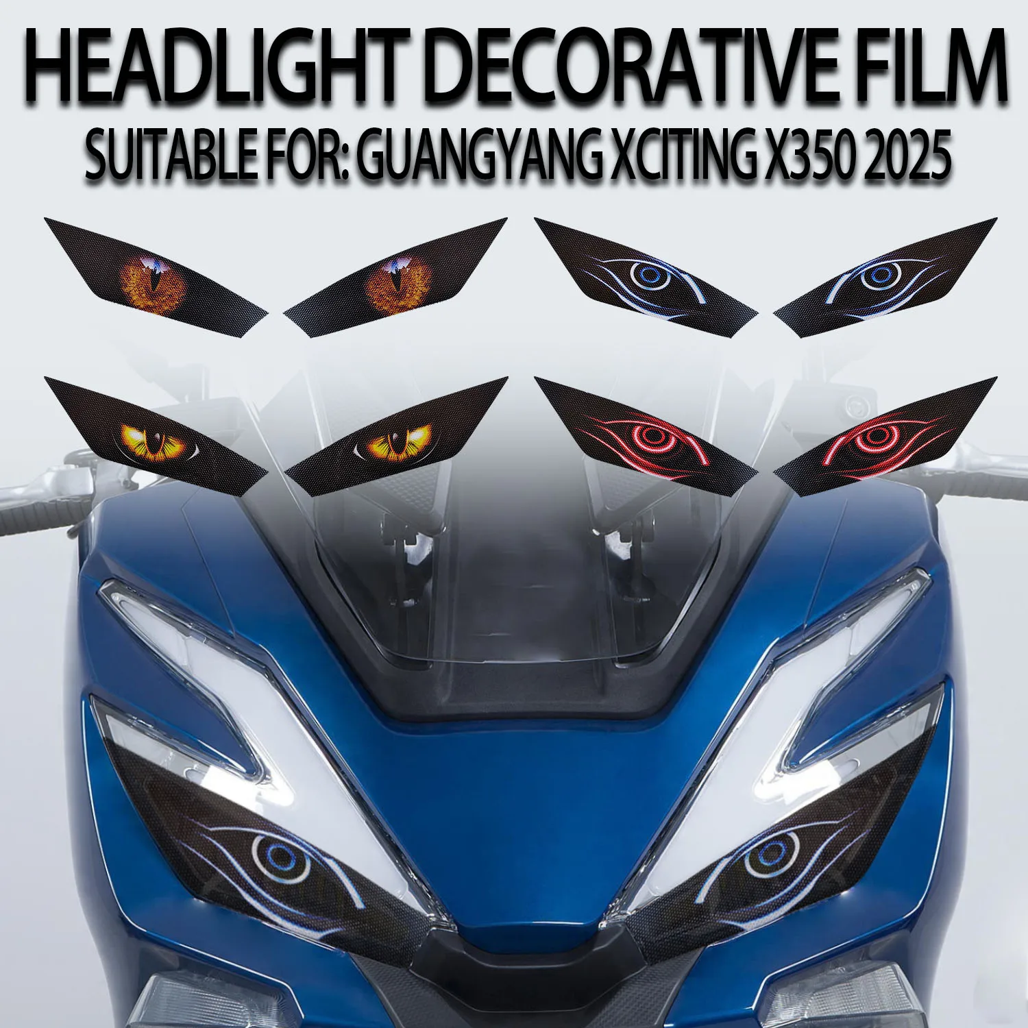 

Подходит для Guangyang Rowing X350 2025, модифицированная защитная наклейка для фар, декоративная наклейка для лампы, наклейка на фару