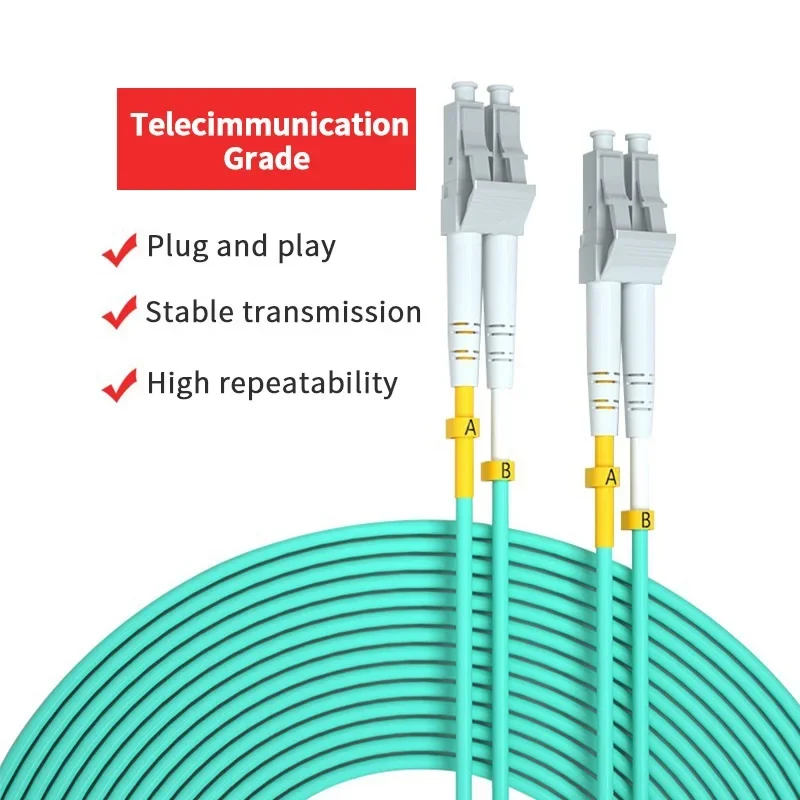 Dostawa fabryczna 10Gb wielomodowy kabel światłowodowy OM3 OM4 dwurdzeniowy klasy telekomunikacyjnej LC-LC3m 5m Pigtail