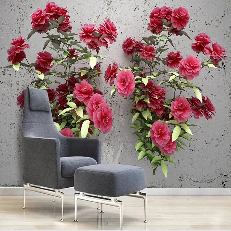 

Custom Photo Wallpaper Wall Tiles Pink Rose Murals Living Room Bedroom TV Background Home Decor Wall Painting Modern 3D Fresco