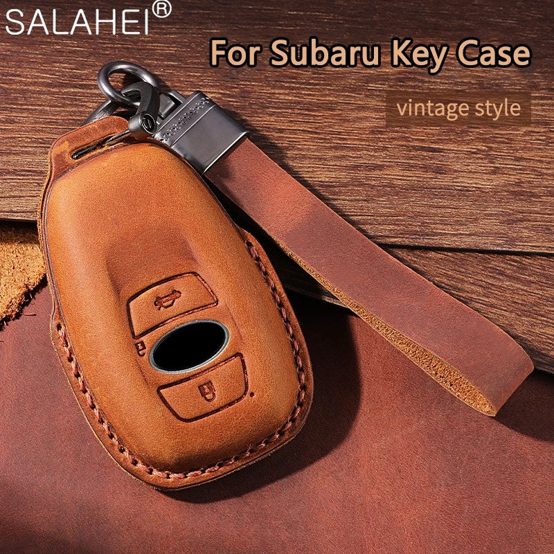 3 Buttons Leather Car Key Case Cover Shell Holder For Subaru XV SV Forester BRZ Legacy Outback Impreza Trezia Levorg Accessories