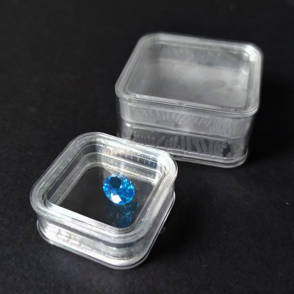 2Pcs Tramsparent Shockproof Jewelry Storage Box Membrane Gemstone Box Elastic Film Chip Tooth Ring Beads Diamond Packaging Box