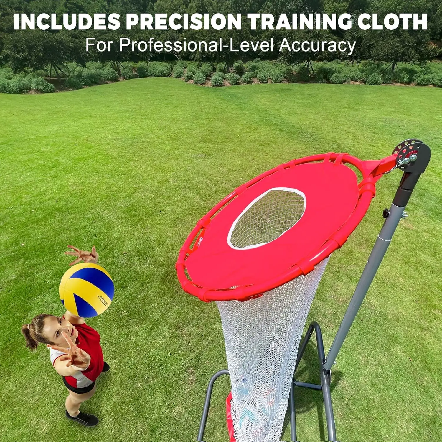 Professional Volleyball Training Net, Adjustable Volleyball Spike Serving Hitting Practice Equipment Machine, Volley Trainer Set