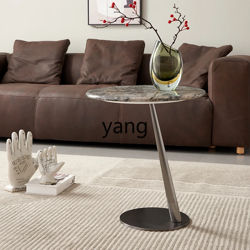 LMM minimalist natural luxury stone edge few high-end sense home creative small round table