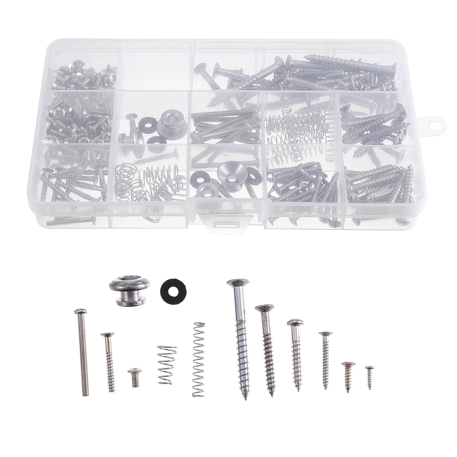 

Guitar Repair Tools 9 Types Screws 2 Belt Buttons Stainless Kit Electric Guitars Mounting Storage Pickup Bridge Spring