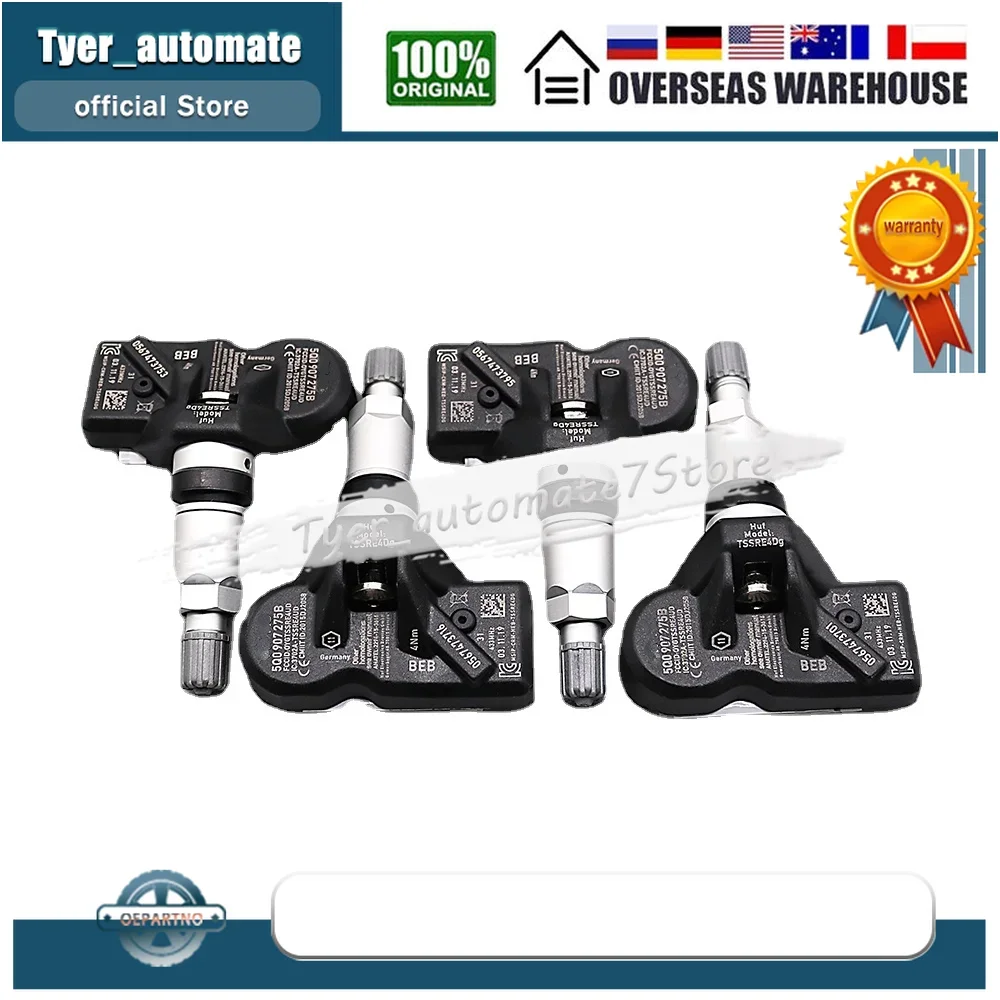 4 piezas 5Q 0907275 B Sensor de presión de neumáticos sistema de monitoreo TPMS para Audi RS3 Bentley Bentayga Porche Volkswagen Beetle Golf Eos