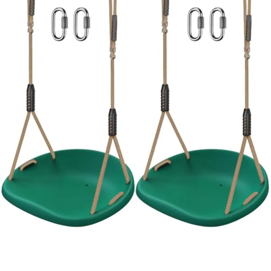 

Plastic Swing Seat Non Slip Tree Swing Replacement with Adjustable Rope and 2 Carabiners Heavy Duty Playground Swing Set Access