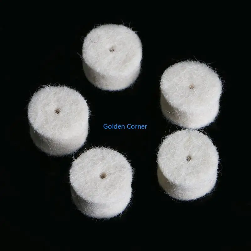 

E15d 100pcs Wool Weel Posiling Buping Pad 13 мм + 2 хвостовика для шлифовального руля