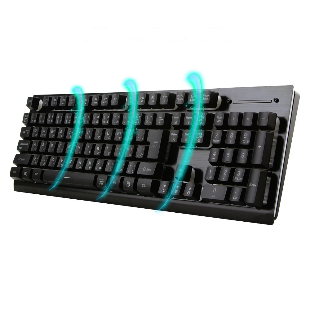 Imagem -04 - Chyi-teclado Japonês do Jogo do Metal com Luminoso do Rgb Keycaps com Fio do Computador Impermeável Ergonômico 106 Chaves Usb