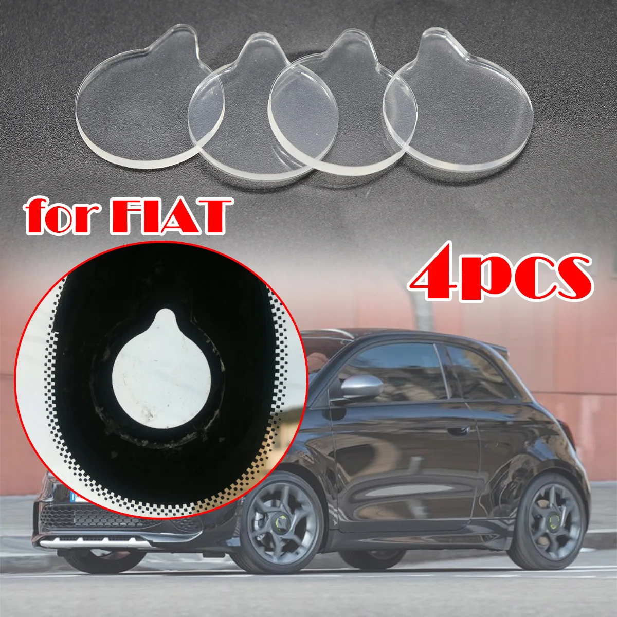 

4Pcs Rain Light Sensor Gel Pad For FIAT Abarth 500e 695 500 Adhesive Film Silicone Cushion Windscreen Chip Repair Kit Fix Tape