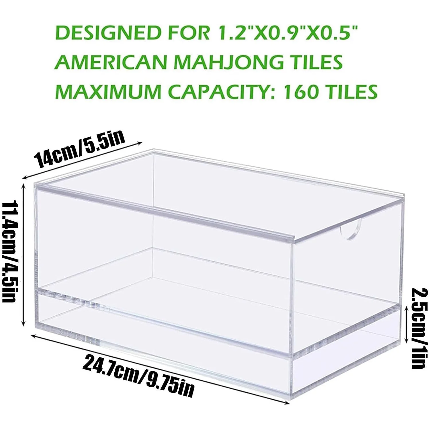 Acrylic Portable Mahjong Storage Box, Transparent Mahjong Card Finishing Box, Mahjong Accessories, Suitable for Adult Men and Women, Ideal for Bars, Parties, Travel, Camping and Picnics