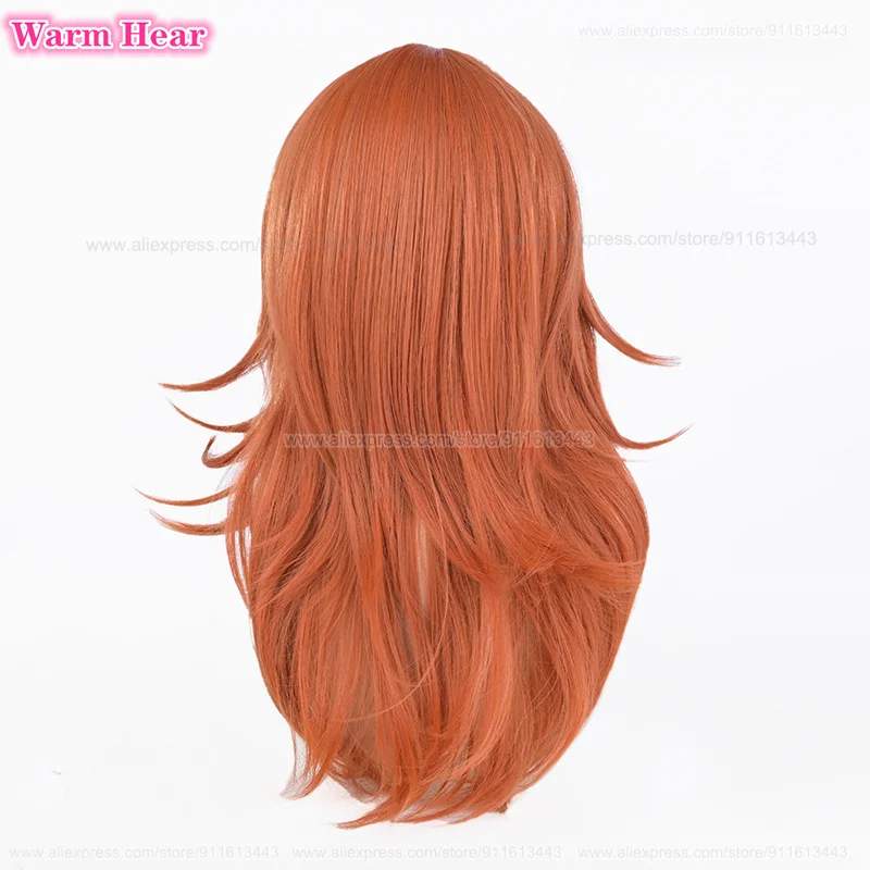 In magazzino sintetico Anime Angel Devil 60cm parrucca Cosplay lunga parrucca marrone arancione resistente al calore capelli festa gioco di ruolo donna 2024 parrucche