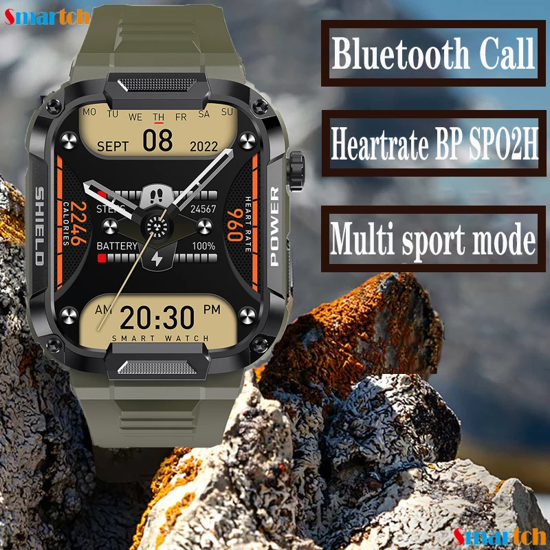 Blue Tooth Call Smart Watch Waterproof 400mAh Heartrate Monitor Remind Music Sports Voice Assistant Smartwatch For IOS Android